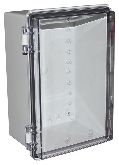 hinged plastic electrical enclosure|electrical enclosure with clear door.